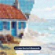 White Fisherman Cottage With Blue Shutters – diamond close-up