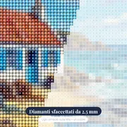 Casetta Bianca Del Pescatore Sulla Spiaggia – primo piano dei diamanti
