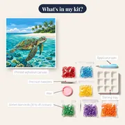 Sea Turtle Swimming In Turquoise Lagoon – kit contents