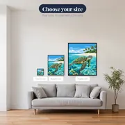 Sea Turtle Swimming In Turquoise Lagoon – available sizes