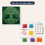 Keltische Levensboom Met Gouden Knoopwerk – inhoud van het pakket