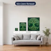Keltische Levensboom Met Gouden Knoopwerk – beschikbare formaten