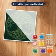 Celtic Interlaced Tree of Life in Emerald and Gold – kit ready to start