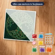 Keltische Levensboom Met Gouden Knoopwerk – pakket klaar om te beginnen
