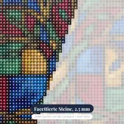 Buntglas-Lebensbaum mit verschlungenen Ästen und Wurzeln – Nahaufnahme der Steine