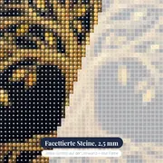Goldener Lebensbaum auf schwarzem Grund – Nahaufnahme der Steine