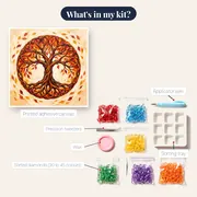 Autumn Tree of Life in Circle – kit contents