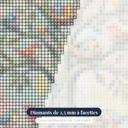 Arbre de vie aux oiseaux et nids pastels – gros plan des diamants