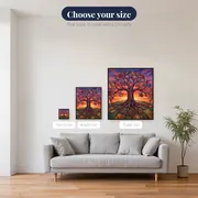 Majestic Tree On Hill At Sunset – available sizes