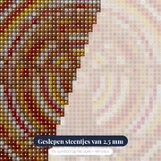 Stippenkunst Levensboom in Aardetinten – close-up van de steentjes
