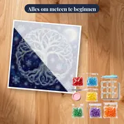 Winterse levensboom onder maanlicht – pakket klaar om te beginnen