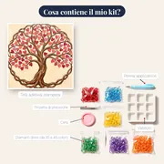 Albero della vita con foglie a cuore – contenuto del kit