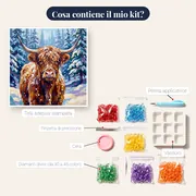 Mucca Highland nella Foresta Innevata – contenuto del kit