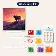 Highland Cow Silhouette At Sunset In The Glen – kit contents