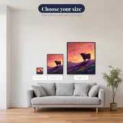 Highland Cow Silhouette At Sunset In The Glen – available sizes