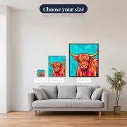 Pop Art Highland Cow Portrait – available sizes