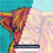 Pop Art Highland Cow Portrait – diamond close-up