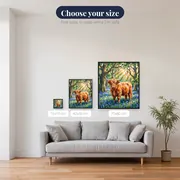 Highland Cow Among Spring Bluebells – available sizes