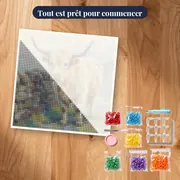 Vache Highland crème dans la brume matinale – kit prêt à commencer