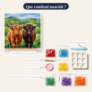 Deux Vaches Highland Côte à Côte – contenu du kit