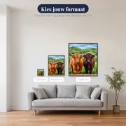 Twee Hooglanders Op Groene Heuvels – beschikbare formaten
