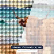 Mucca Highland su Spiaggia delle Ebridi – primo piano dei diamanti