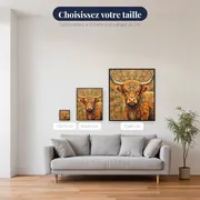 Portrait Mandala de Vache des Highlands – tailles disponibles