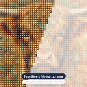 Mandala-Hochlandrind mit ornamentalem Muster – Nahaufnahme der Steine