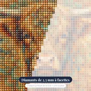 Portrait Mandala de Vache des Highlands – gros plan des diamants