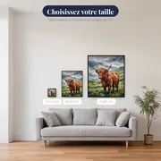 Vache des Highlands sous la pluie écossaise – tailles disponibles