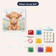 Fluffy Baby Highland Calf With Big Eyes – kit contents
