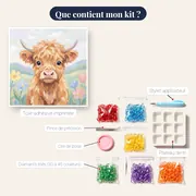 Veau Highland aux grands yeux doux – contenu du kit