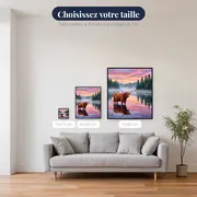 Vache des Highlands au bord du loch brumeux – tailles disponibles