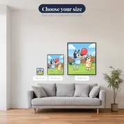 Bluey and Bingo Playing Keepy Uppy – available sizes