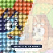 Cabane de couvertures avec Bluey et Bingo – gros plan des diamants
