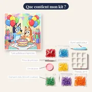 Fête d'anniversaire de Bluey et Bingo – contenu du kit