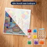 Bluey und Bingo feiern eine bunte Geburtstagsparty – Set bereit zum Loslegen