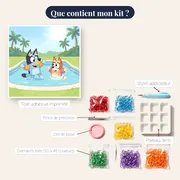 Bluey et Bingo à la piscine avec brassards – contenu du kit