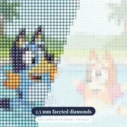 Bluey and Bingo Swimming Pool Splash – diamond close-up