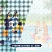 Bluey e Bingo giocano in piscina – primo piano dei diamanti
