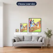Bluey and Bingo Playing Shops with Toy Fruit – available sizes