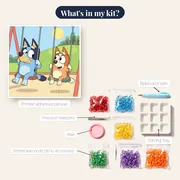 Bluey and Bingo Swinging at the Playground – kit contents