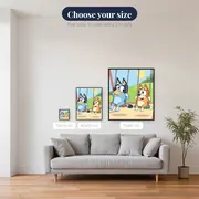 Bluey and Bingo Swinging at the Playground – available sizes