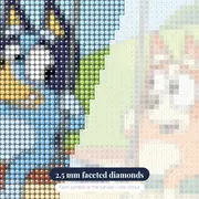 Bluey and Bingo Swinging at the Playground – diamond close-up