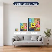 SpongeBob und Patrick braten Burger in der Küche – verfügbare Größen