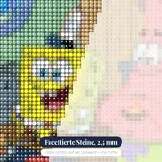 SpongeBob und Patrick braten Burger in der Küche – Nahaufnahme der Steine