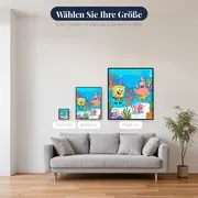 SpongeBob und Patrick im Unterwassergarten mit Gary – verfügbare Größen