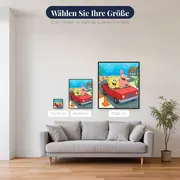 SpongeBob und Patrick fahren Boot in Bikini Bottom – verfügbare Größen