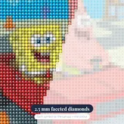 SpongeBob and Patrick Driving the Red Boat – diamond close-up