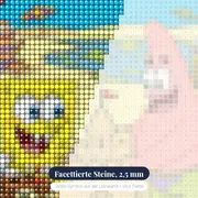 SpongeBob und Patrick am Goo Lagoon Strand – Nahaufnahme der Steine